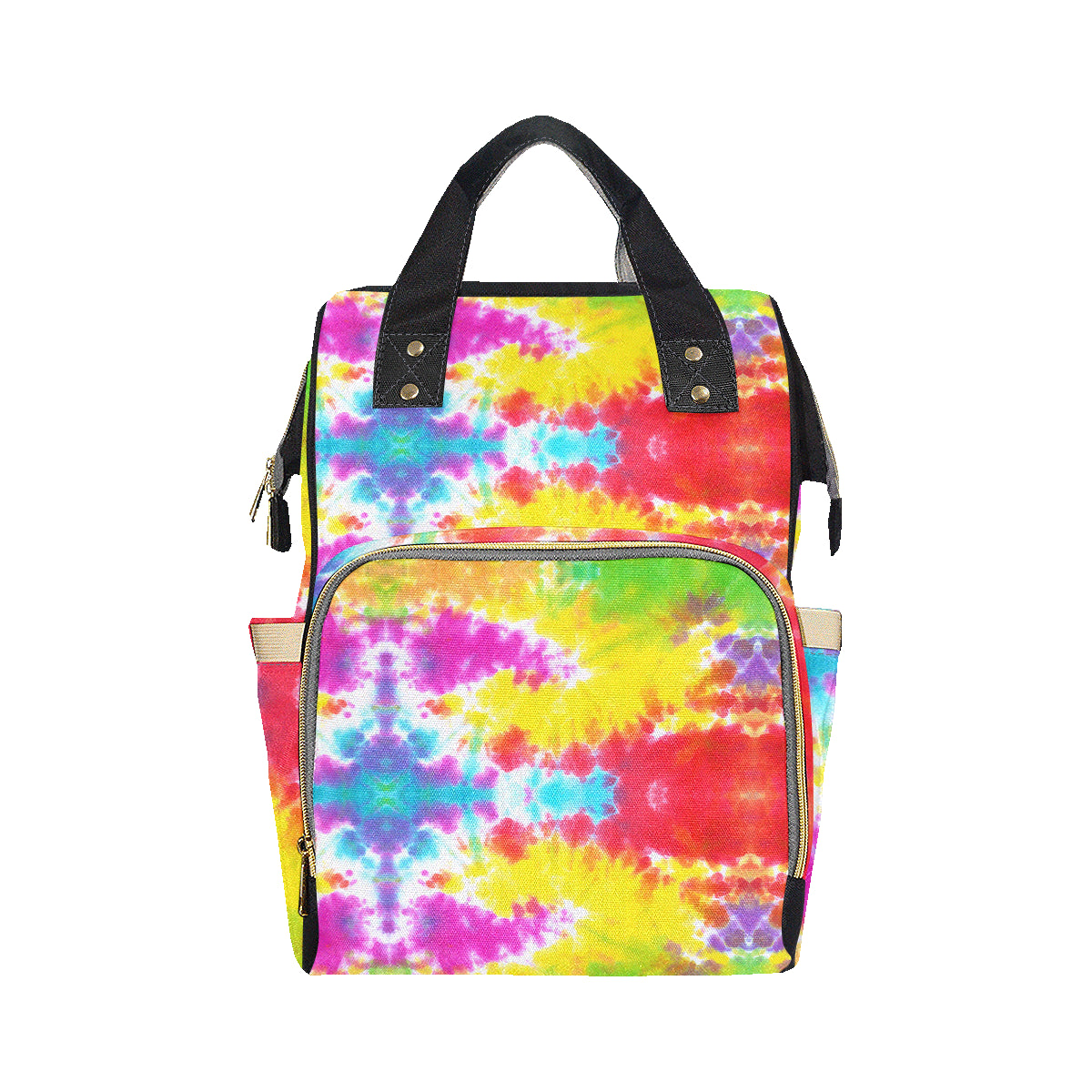 Tie Dye Rainbow Themed Print Diaper Bag Backpack