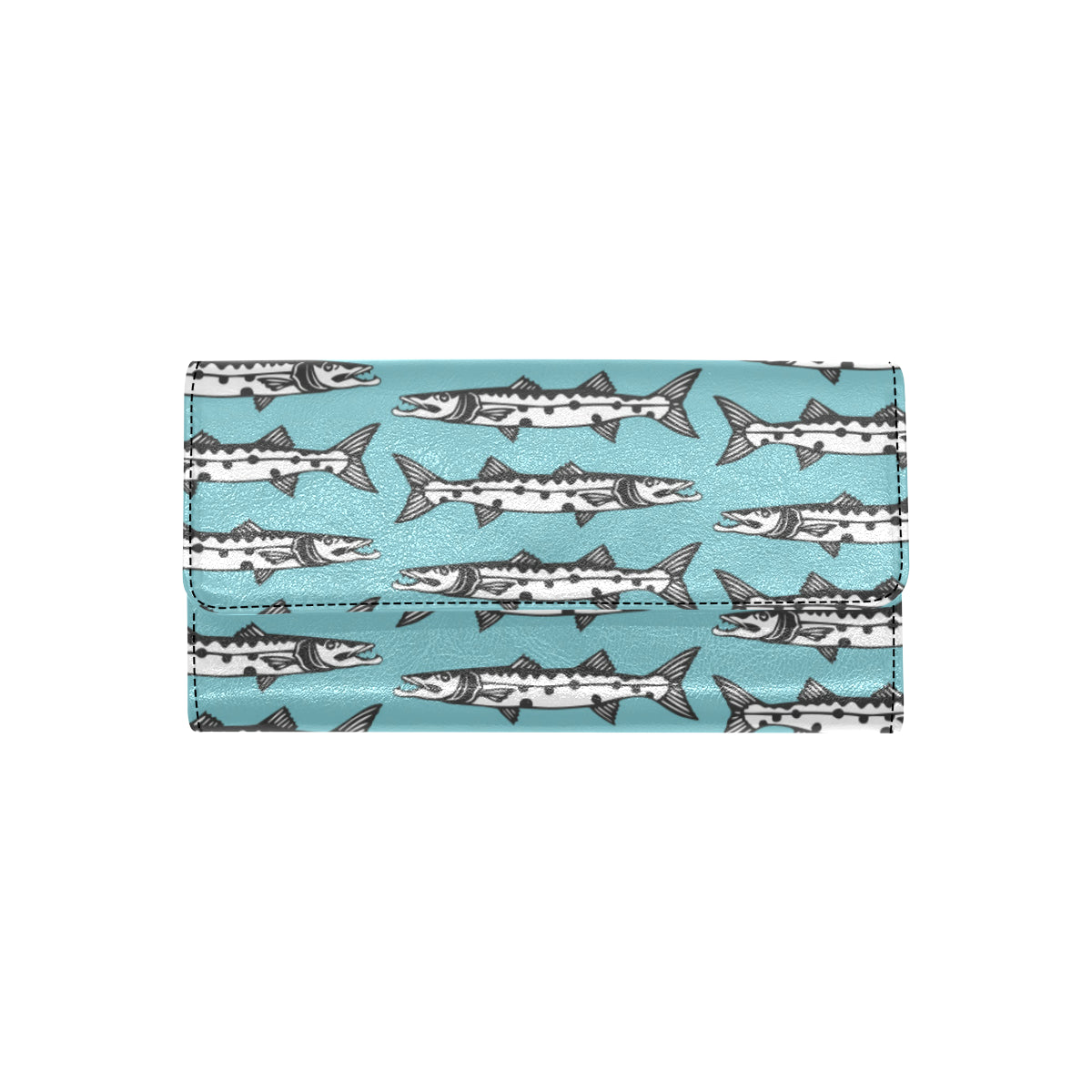 Barracuda Pattern Print Design 03 Women's Trifold Wallet