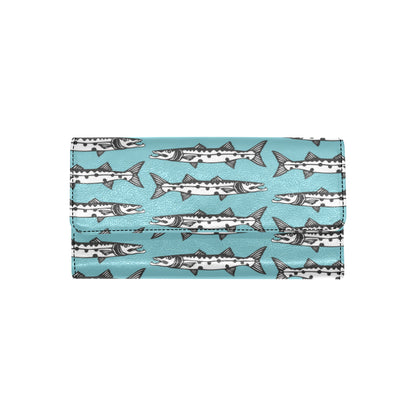 Barracuda Pattern Print Design 03 Women's Trifold Wallet