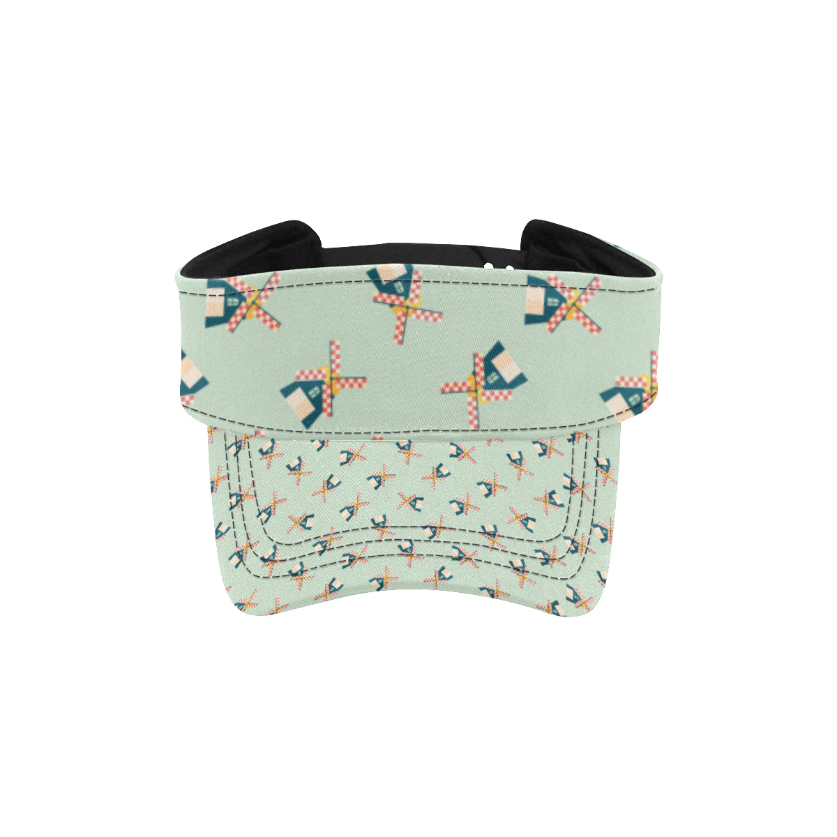 Windmill Pattern Print Design 02 Unisex Sun Visor