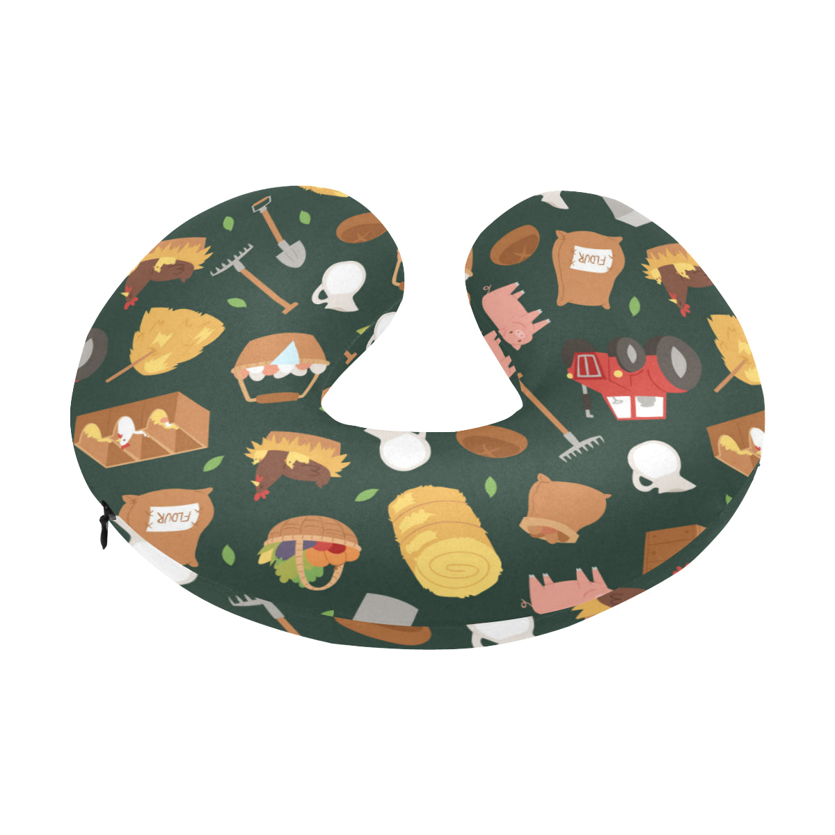 Agricultural Farm Print Design 02 U-Shaped Travel Neck Pillow