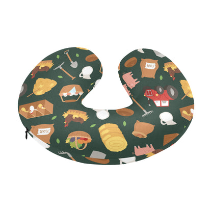 Agricultural Farm Print Design 02 U-Shaped Travel Neck Pillow
