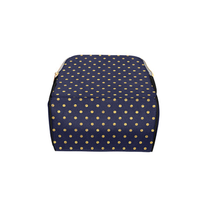 Polka Dot Gold Blue Pattern Print Design 02 Diaper Bag Backpack