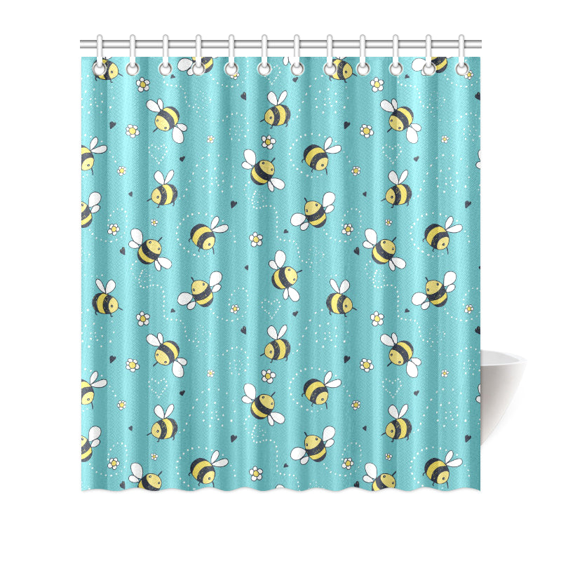 Bee Pattern Print Design BEE02 Shower Curtain