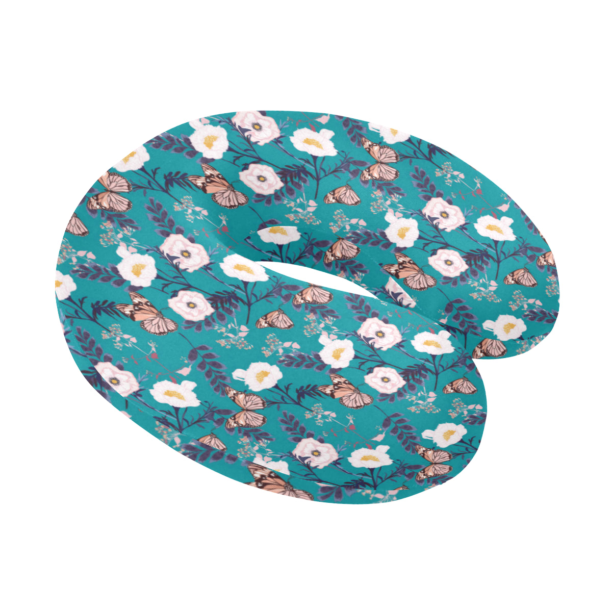 Butterfly Pattern Print Design 012 U-Shaped Travel Neck Pillow