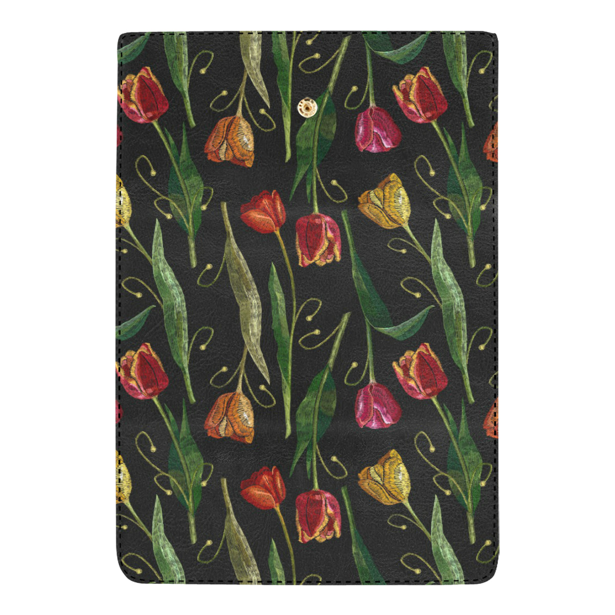 Tulip Embroidered Pattern Print Design TP01 Women's Trifold Wallet