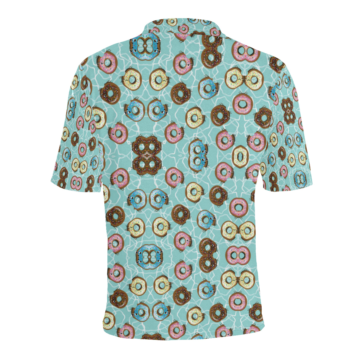 Emoji Donut Print Pattern Men Polo Shirt