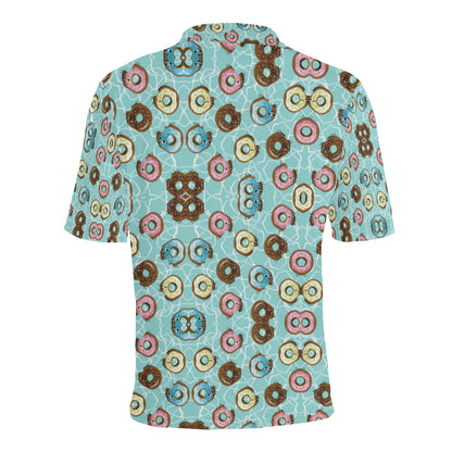 Emoji Donut Print Pattern Men Polo Shirt
