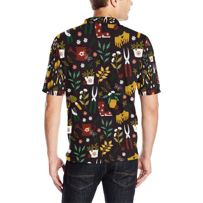 Gardening Pattern Print Design G05 Men Polo Shirt