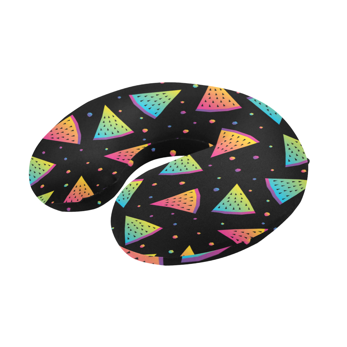 Rainbow Watermelon Pattern Print Design A04 U-Shaped Travel Neck Pillow
