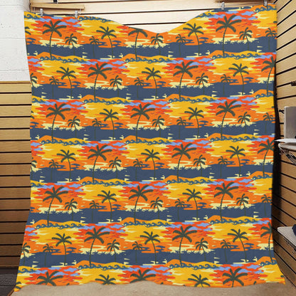 Palm Tree Pattern Print Design PT010 Premium Quilt