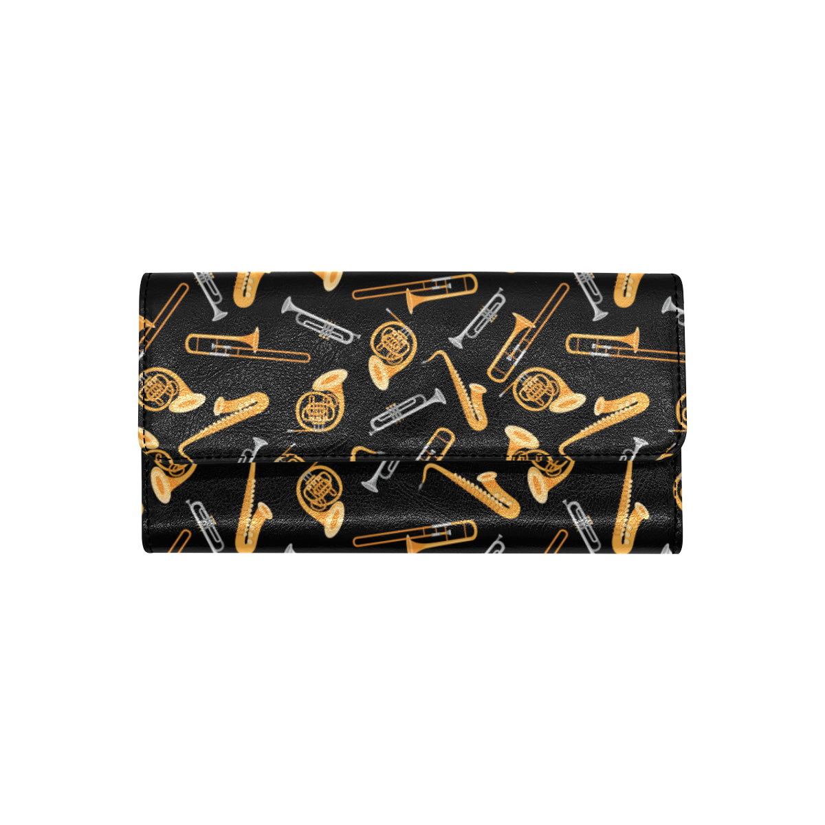 Jazz Pattern Print Design 01 Women's Trifold Wallet