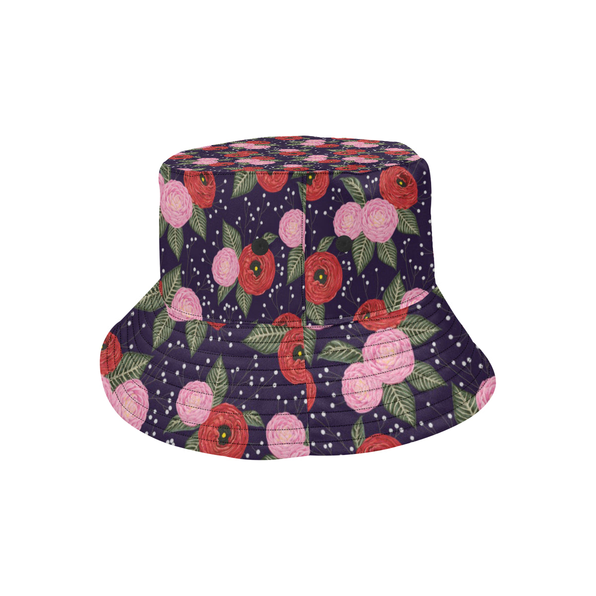 Camellia Pattern Print Design CM02 Unisex Bucket Hat