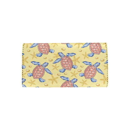 Sea Turtle Pattern Print Design T06 Women's Trifold Wallet