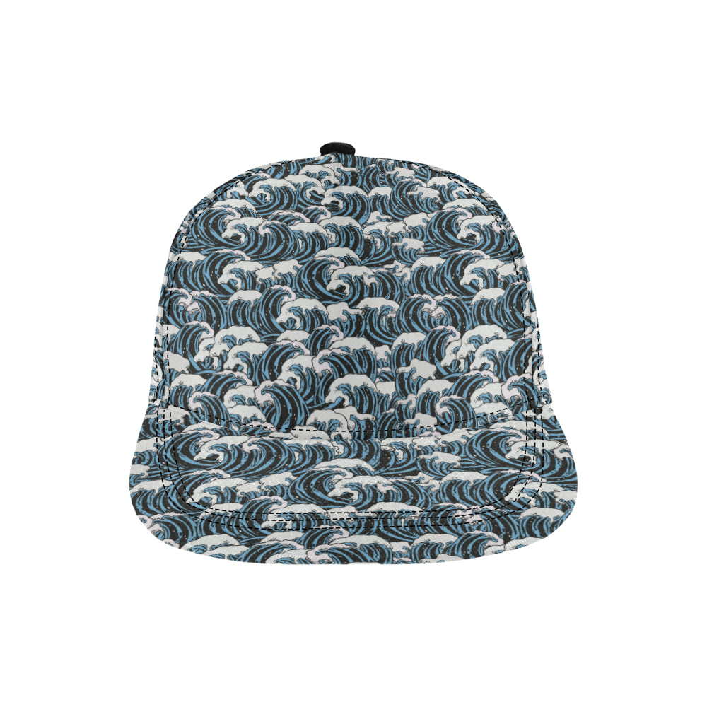 Surf Wave Pattern Print Snapback Cap