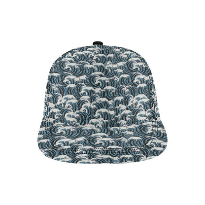 Surf Wave Pattern Print Snapback Cap
