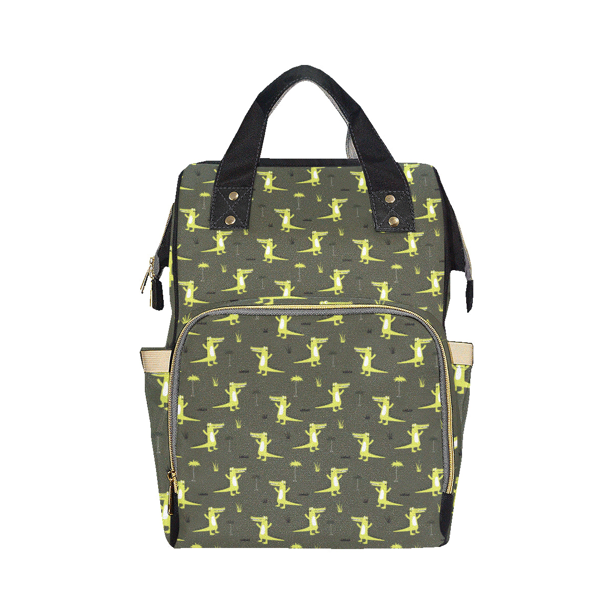 Alligator Pattern Print Design 05 Diaper Bag Backpack