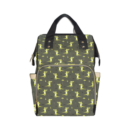 Alligator Pattern Print Design 05 Diaper Bag Backpack