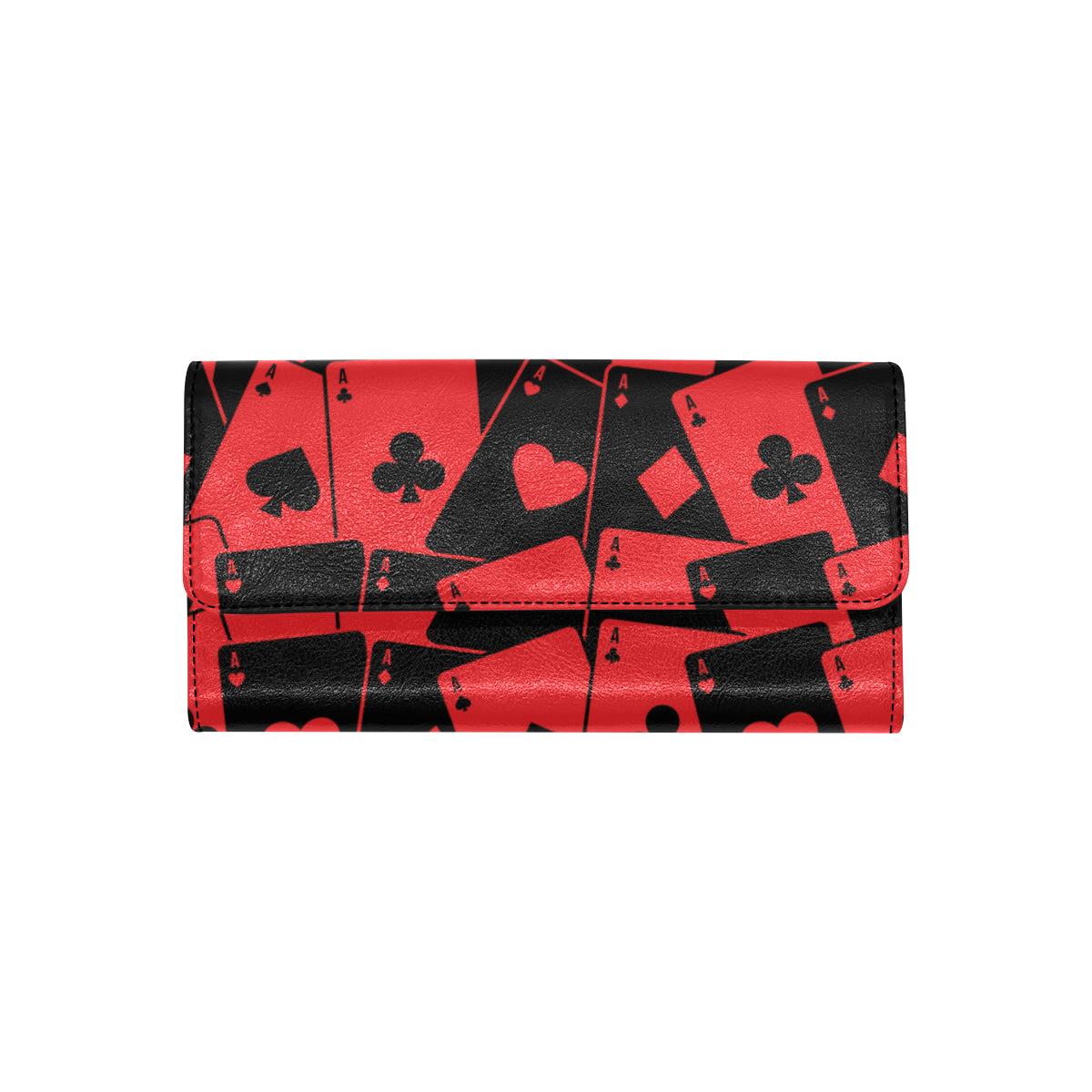 Poker Cards Pattern Print Design A01 Women's Trifold Wallet