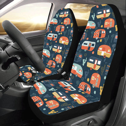 Camper Caravan Print Pattern Car Seat Covers (Set of 2)