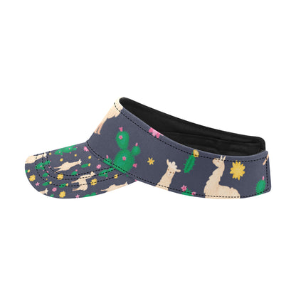 Llama Cactus Pattern Print Design 012 Unisex Sun Visor