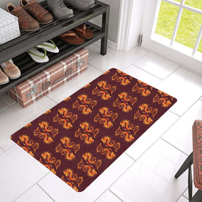 Dragons Fire Design Rubber Doormat