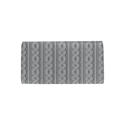Cable Knit Pattern Print Design 01 Women's Trifold Wallet