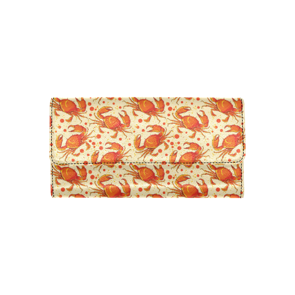 Crab Pattern Print Design 01 Women's Trifold Wallet