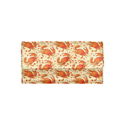 Crab Pattern Print Design 01 Women's Trifold Wallet