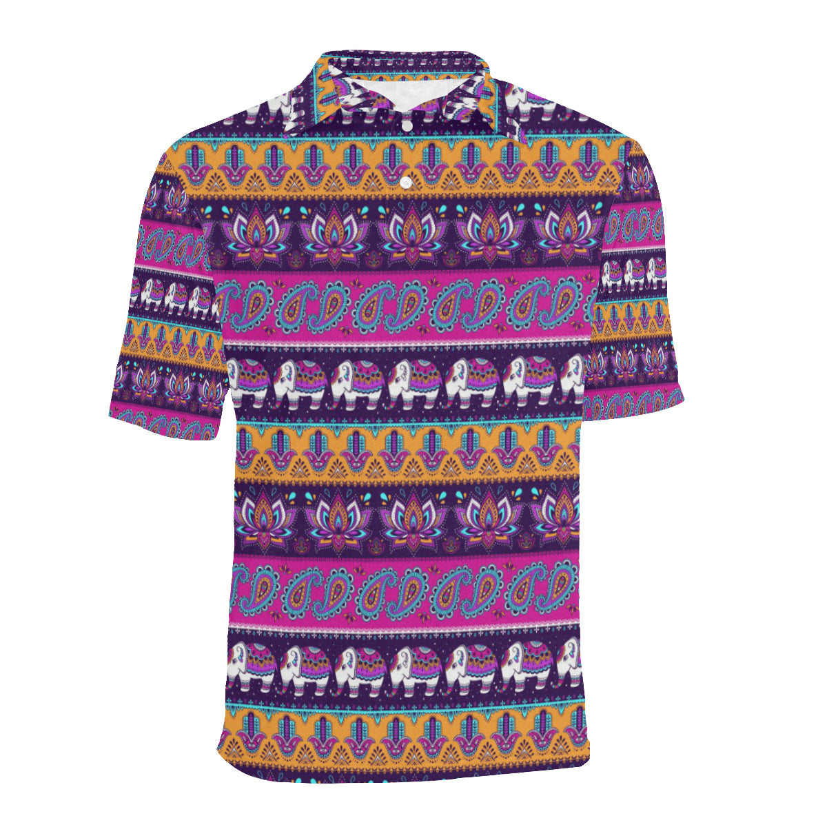 Boho Indian Style Pattern Men Polo Shirt