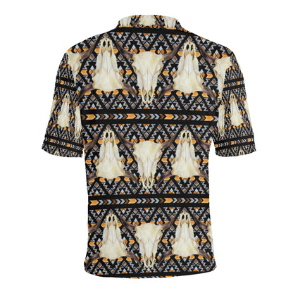 Buffalo Head Pattern Print Design 03 Men Polo Shirt