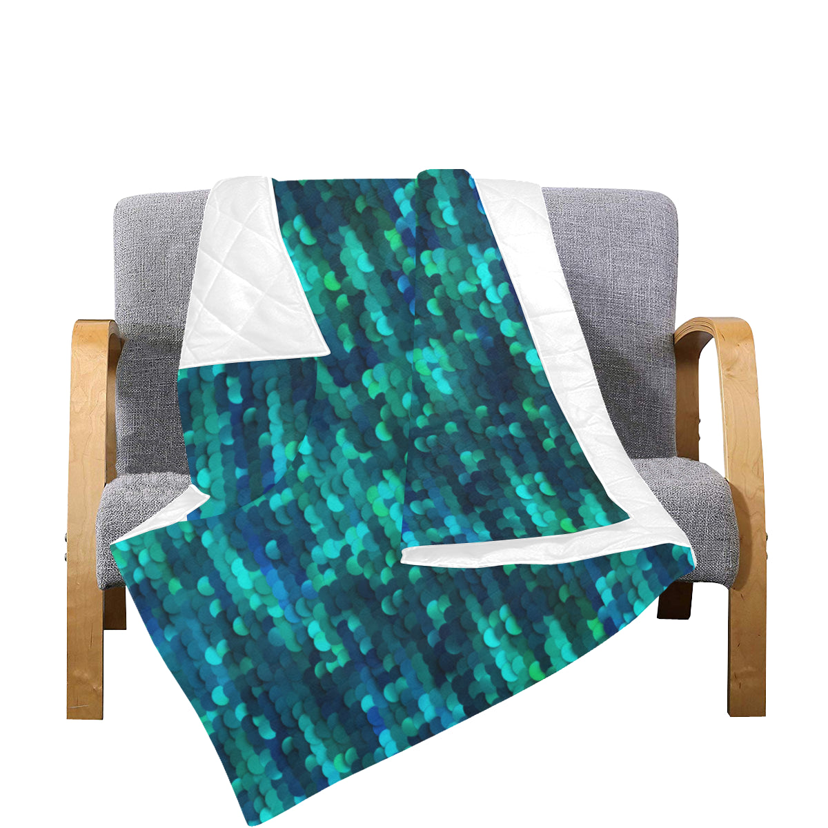 Mermaid Scales Pattern Print Design 06 Premium Quilt