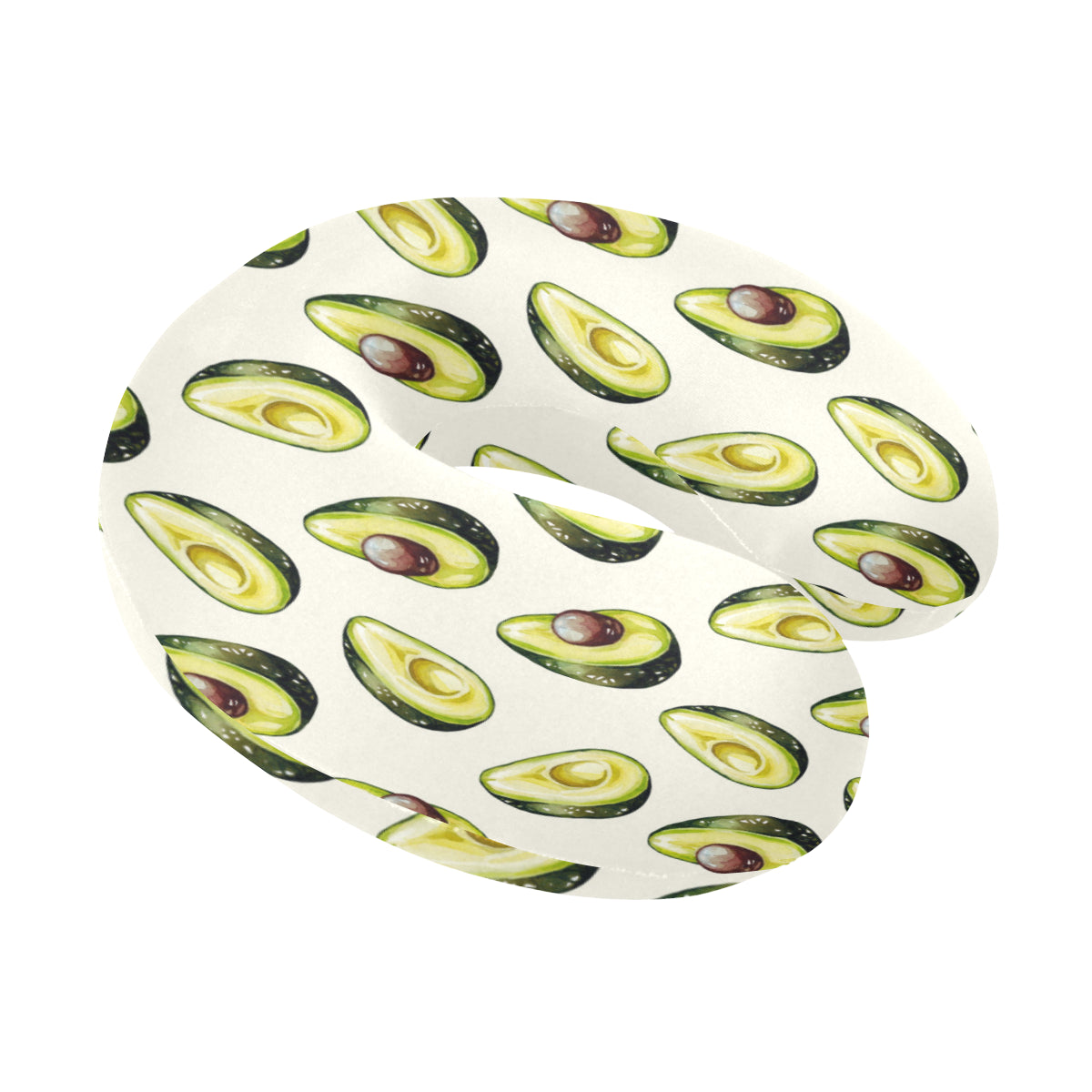 Avocado Pattern Print Design 01 U-Shaped Travel Neck Pillow