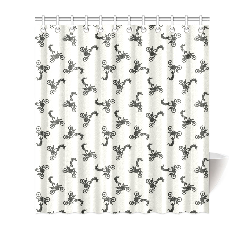 Motocross Pattern Print Design 03 Shower Curtain