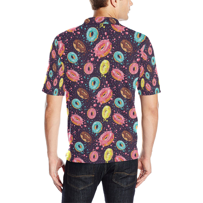 Donut Pattern Print Design DN03 Men Polo Shirt