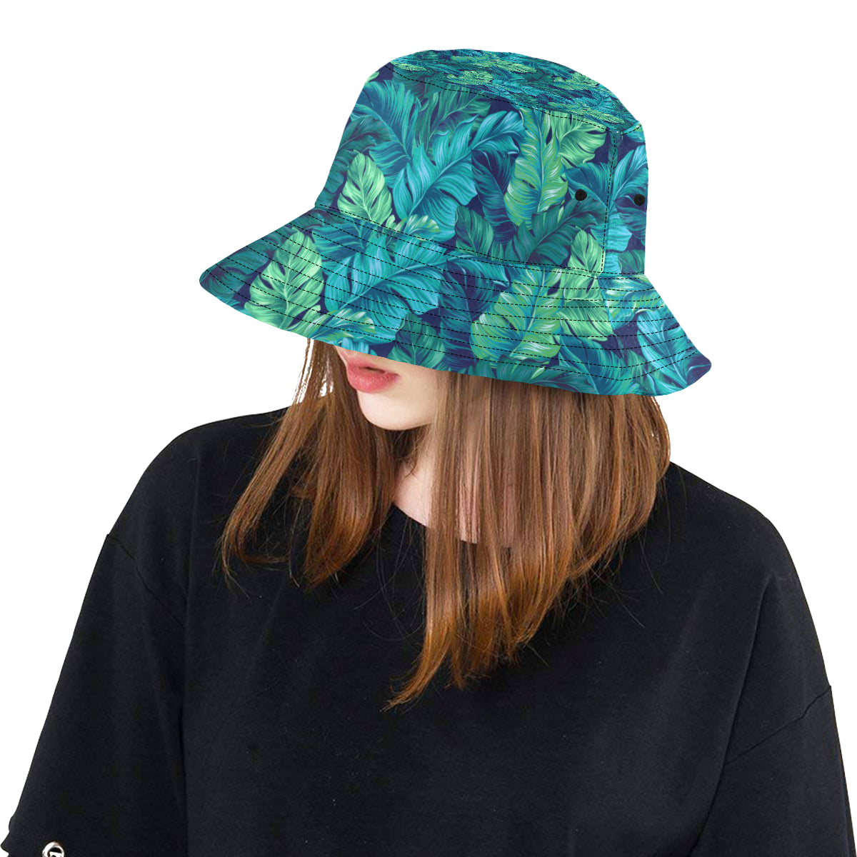 Banana Leaf Pattern Print Design BL05 Unisex Bucket Hat