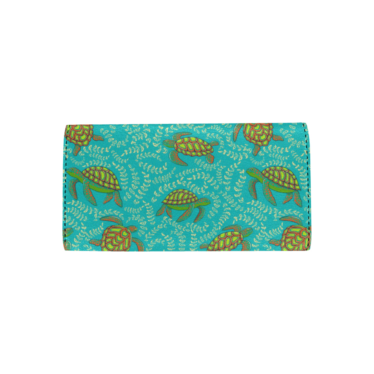 Sea Turtle Pattern Print Design T010 Women's Trifold Wallet