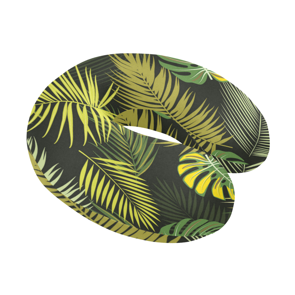Palm Leaf Pattern Print Design A05 U-Shaped Travel Neck Pillow