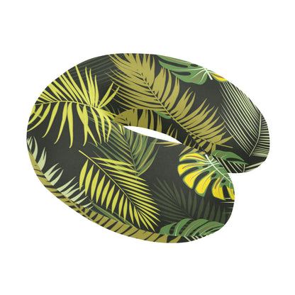 Palm Leaf Pattern Print Design A05 U-Shaped Travel Neck Pillow
