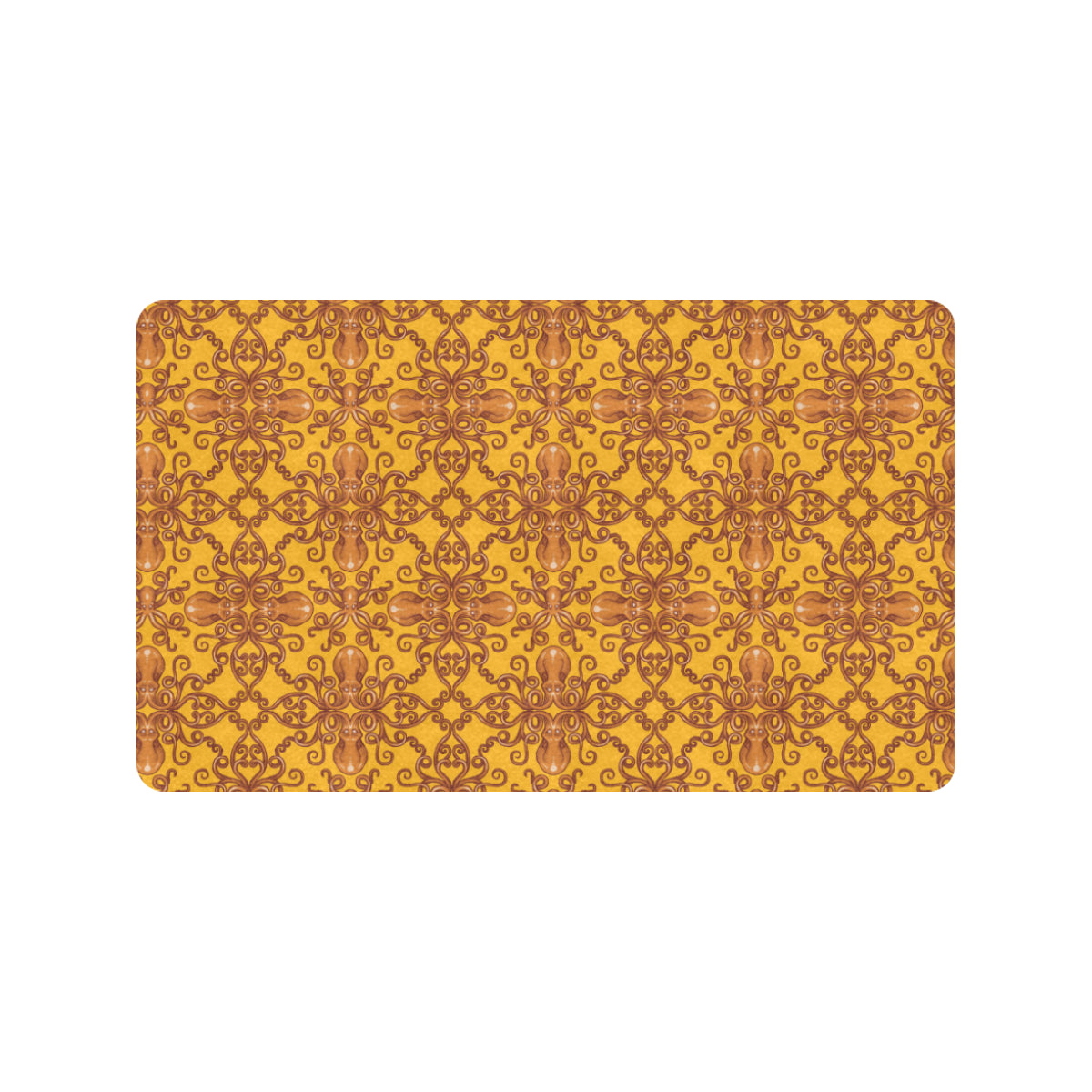 Octopus Background Design Print Rubber Doormat
