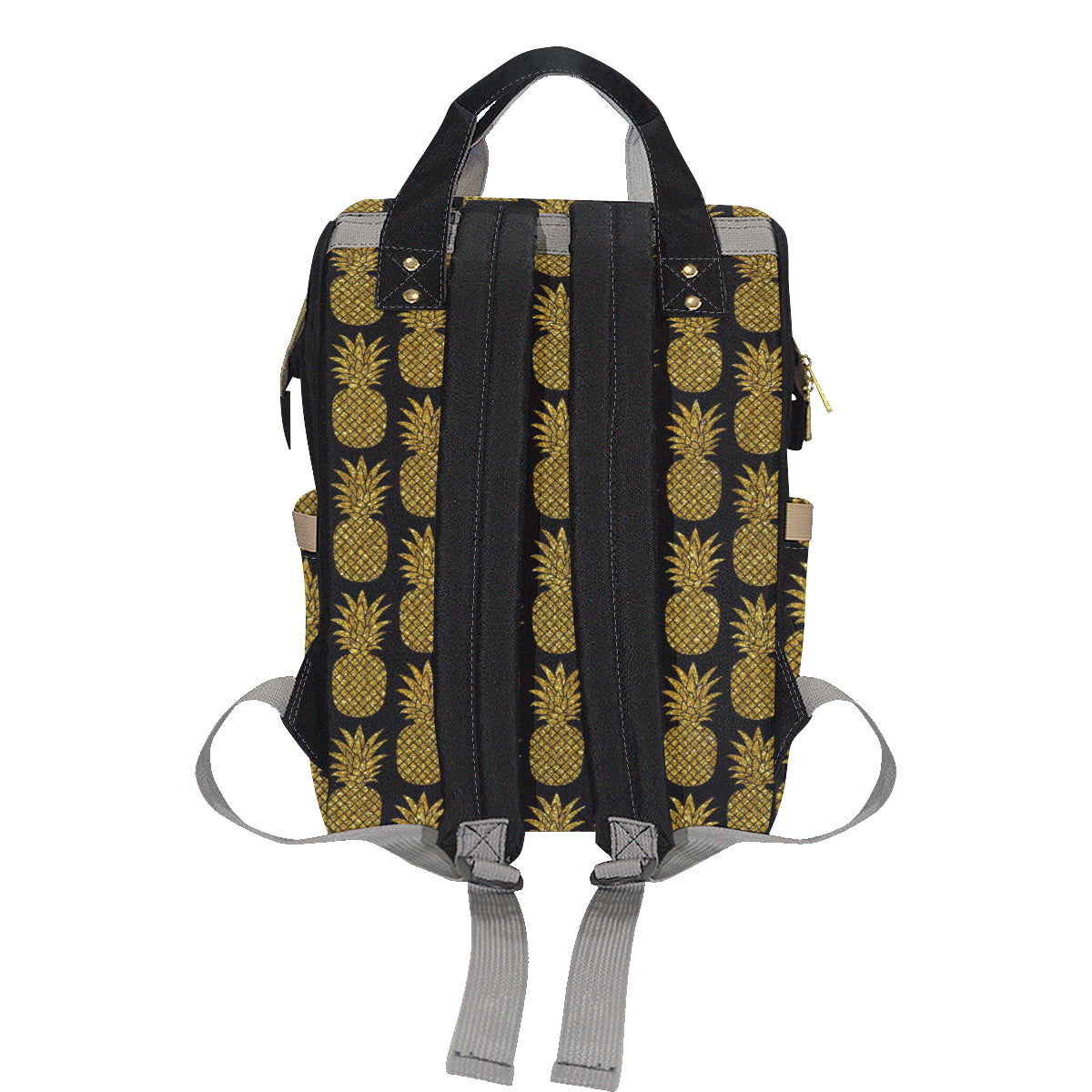 Gold Pineapple Pattern Print Design PP011 Diaper Bag Backpack