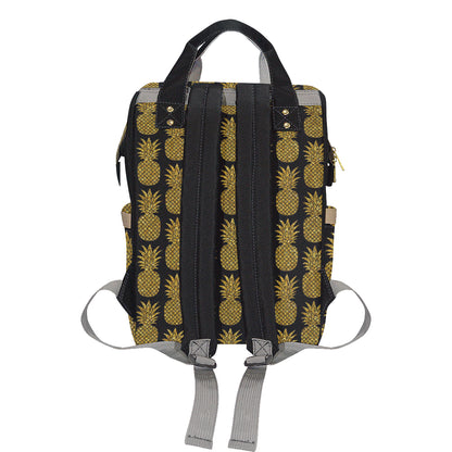 Gold Pineapple Pattern Print Design PP011 Diaper Bag Backpack