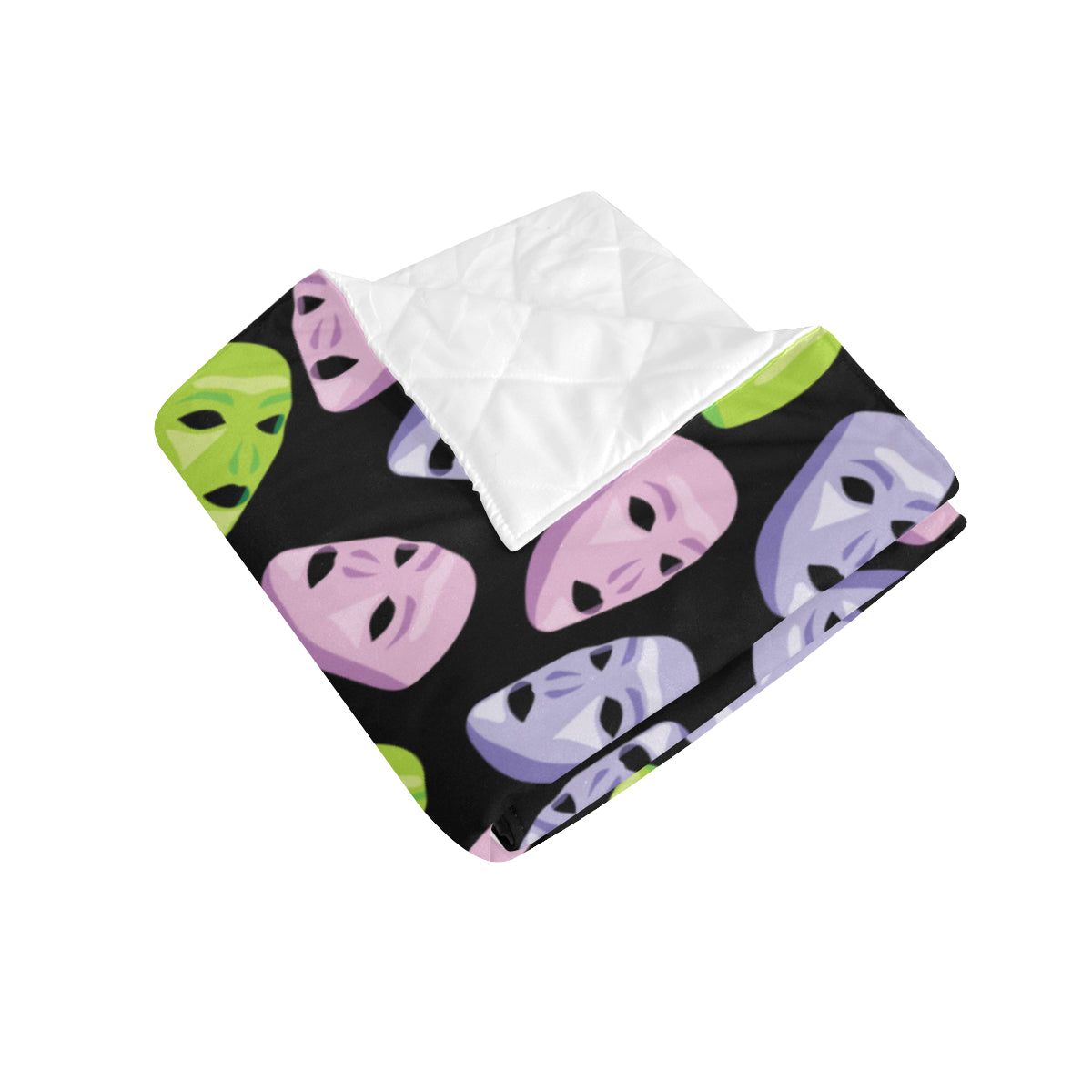 Acting Mask Pattern Print Design 04 Premium Quilt