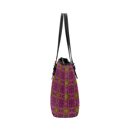 kaleidoscope Abstract Print Design Leather Tote Bag