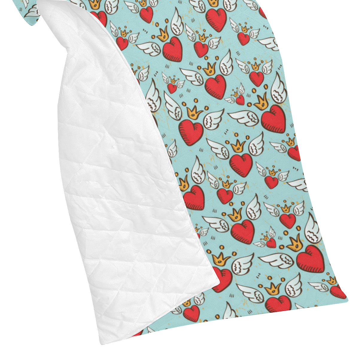 Angel Wings Heart Pattern Print Design 02 Premium Quilt