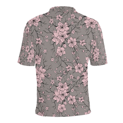 Cherry Blossom Pattern Print Design CB05 Men Polo Shirt