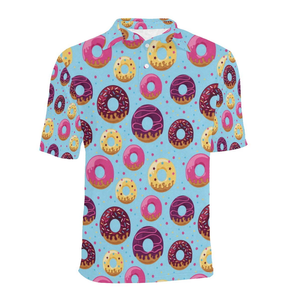 Donut Pattern Print Design DN07 Men Polo Shirt