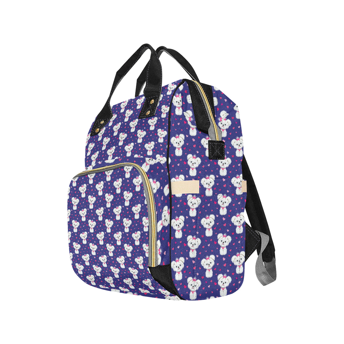 Maltese Pattern Print Design 02 Diaper Bag Backpack