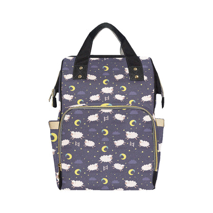 Sheep Night Pattern Print Design 02 Diaper Bag Backpack
