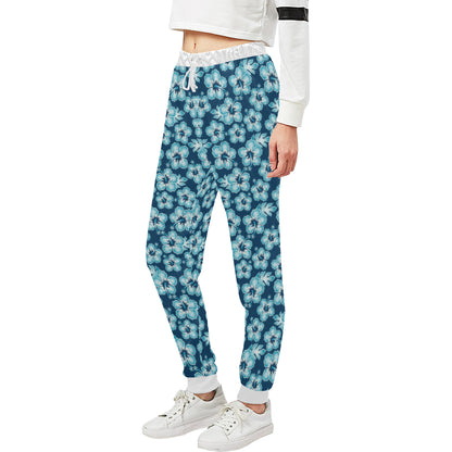 Hibiscus Flower Hawaiian Themed Unisex Sweatpants